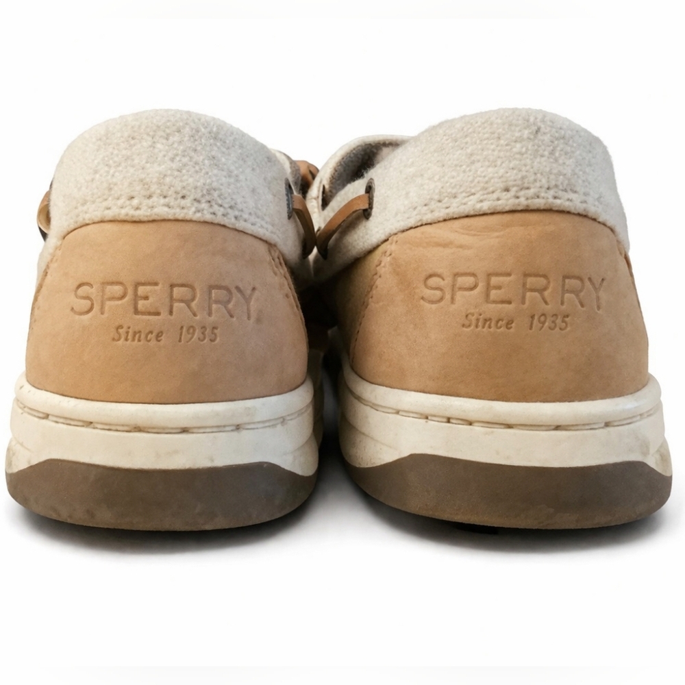 Sperry Top-Sider 9.5M Boat Shoes Tan Beige Lace Up Casual Women’s Pre-Owned - Picture 5 of 10